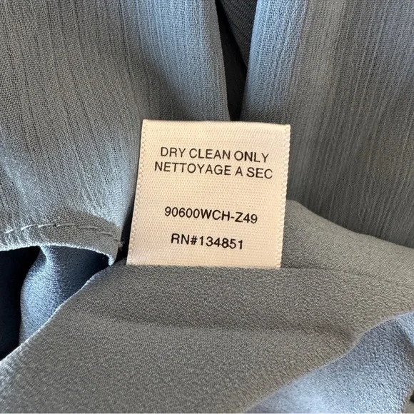 NWT Wayf Lauren Off the Shoulder Maxi Dress Granite Blue Ruffle Gown Size Small - Picture 12 of 12